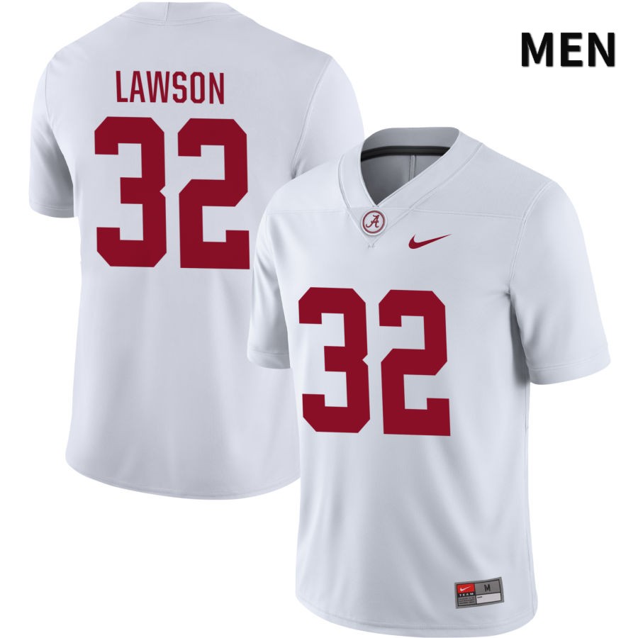 Alabama Crimson Tide Men's Deontae Lawson #32 NIL White 2022 NCAA Authentic Stitched College Football Jersey MW16N27CD